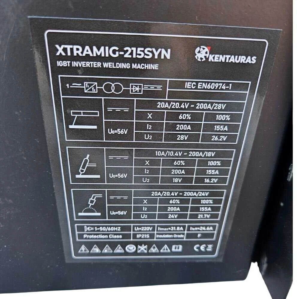 Suvirinimo pusautomatis Kentauras XTRAMIG-215SYN 200A 220V 15 KG RITĖ Vienfazis
