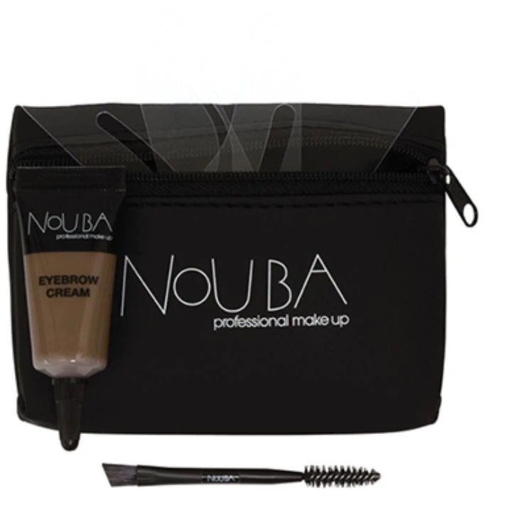 15 „Nouba“ rinkinys: „Nouba“ antakiai + „Nouba“ antakių gelis, 7 ml + tekstilinė makiažo dėžutė (Juodas)