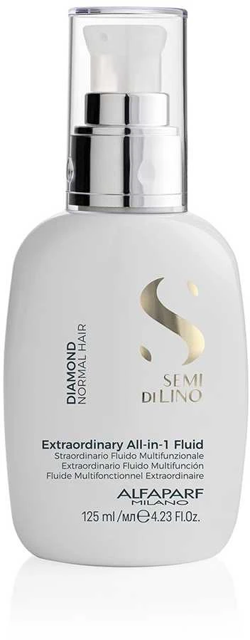 "Alfaparf Milano Semi Di Lino Diamond Extraordinary All-In-1 Fluid" nenuplaunamoji plaukų priežiūros priemonė 125ml