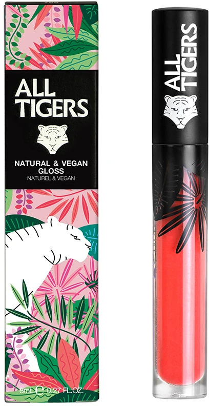 „All Tigers Natural & Vegan“ natūralus spindesys. Lūpų blizgesys. 701 Dream Bigger, 8 ml.