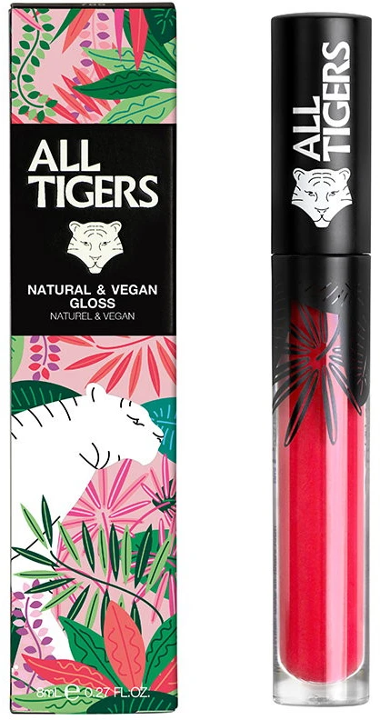 „All Tigers Natural & Vegan Natural Shining“ lūpų blizgis „801 Live With Passion“, 8 ml