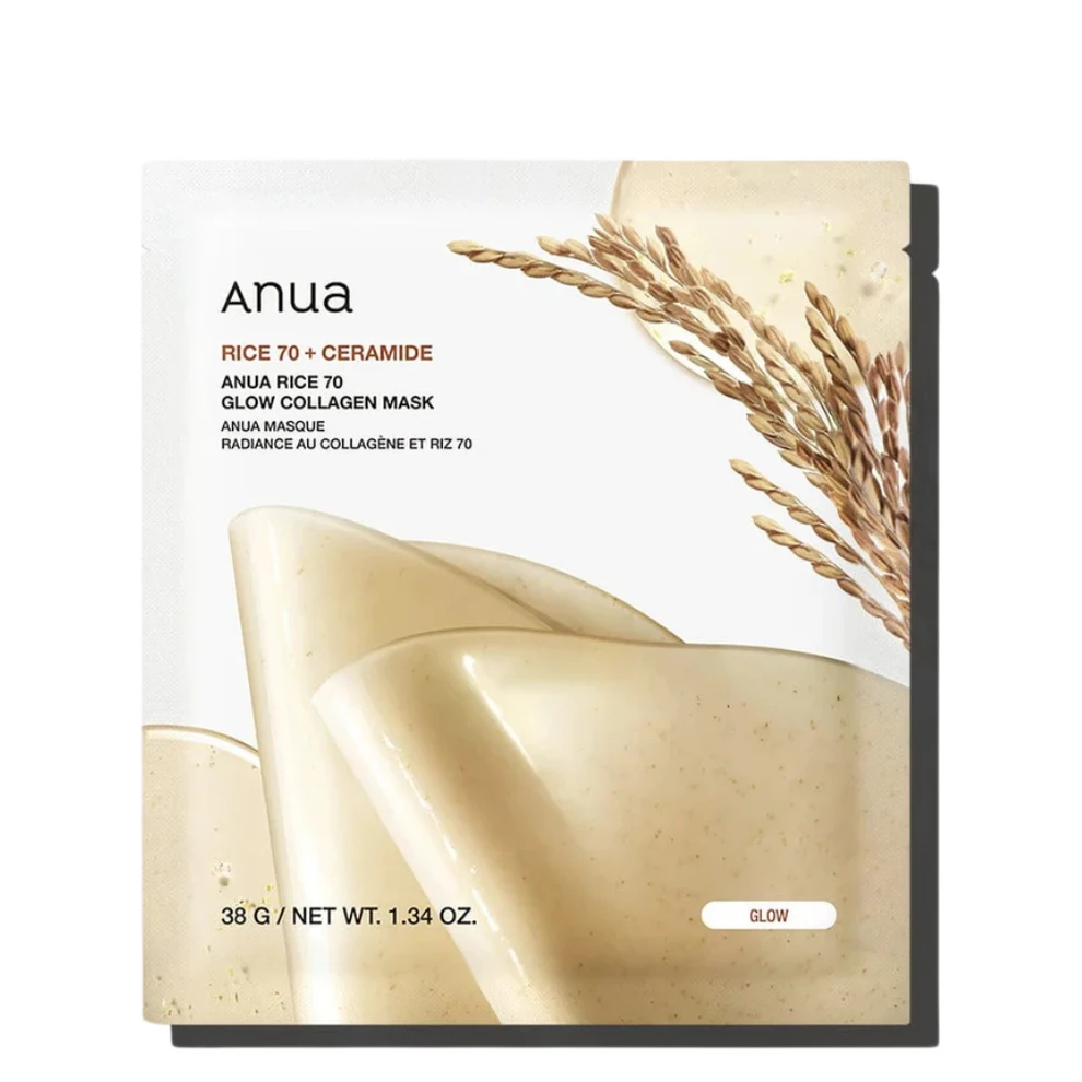 Veido kaukė Anua Rice 70+Ceramide Glow Collagen Mask 38 g