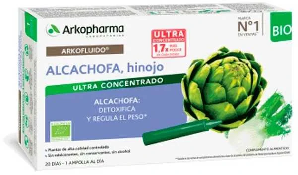 Arkopharma Arkofluido artišokų pankolis 20 geriamųjų ampulių