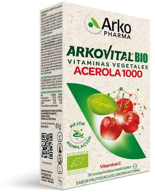 Arkopharma Arkovital Acerola 1000 Vitamin C 30 Tablets
