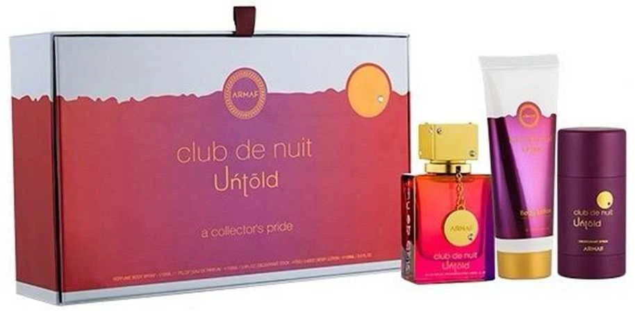 „Armaf Club De Nuit Untold“ – EDP 105 ml + kūno losjonas 100 ml + kietasis dezodorantas 75 g