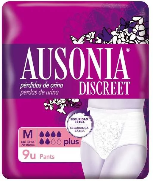 "Ausonia Discreet M Plus" kelnės 9 vienetai