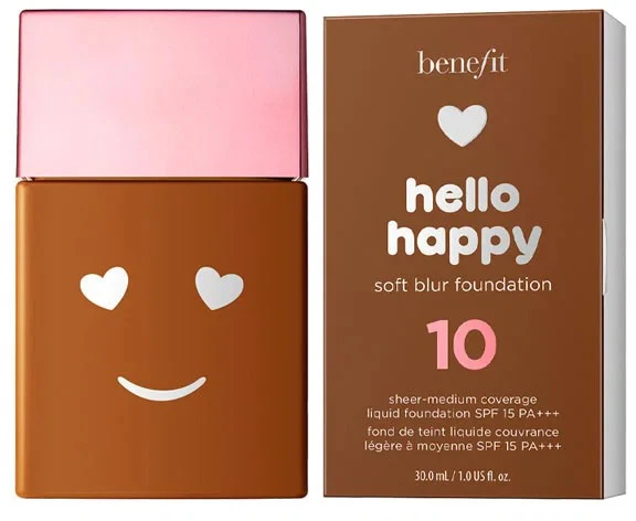 „Benefit Hello Happy Soft Blur Matte Finish“ skystas makiažo pagrindas „Deep Warm SPF 15“, 30 ml