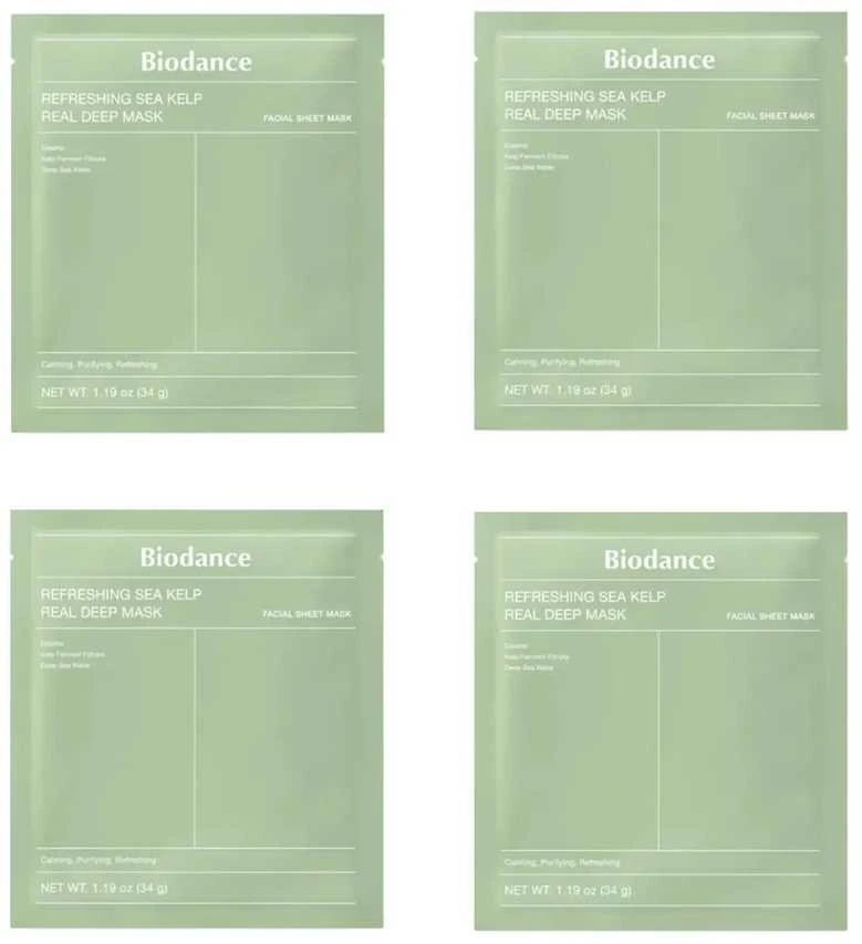Biodance Raminanti veido kaukė „Gaivinanti jūros dumblių sviesto kaukė“ (tikra giluminė kaukė) 4 vnt.