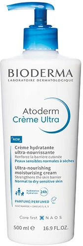 Bioderma Atoderm Crème Ultra Intensyviai drėkinantis ir maitinantis kūno kremas, 500 ml