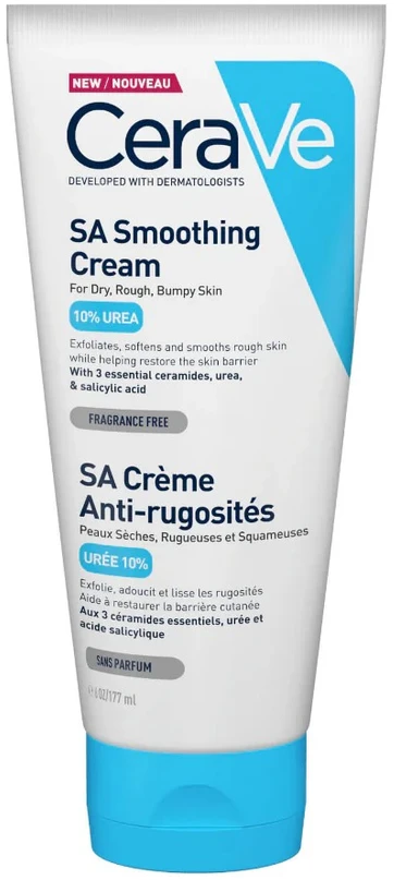 Veido kremas sausai ir šiurkščiai odai Cerave SA Smoothing Cream, 177 ml