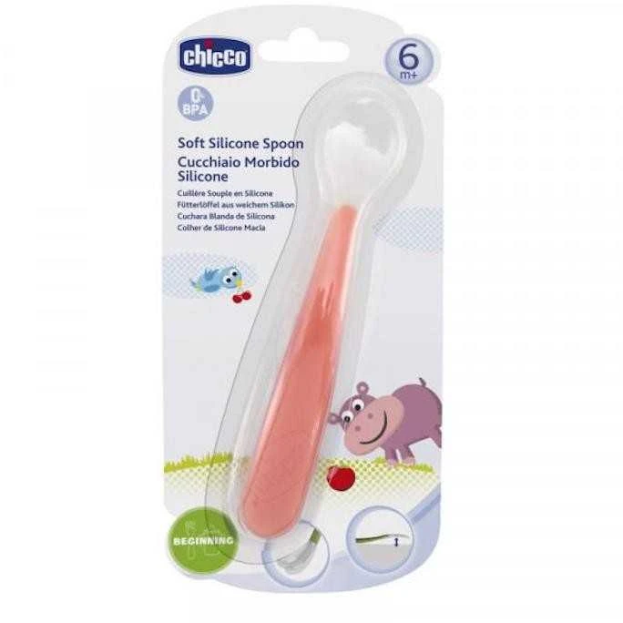 CHICCO silikoninis šaukštelis 6+ oranžinis