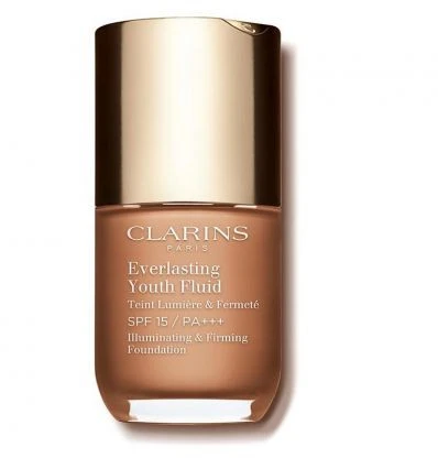 „Clarins“, „Everlasting Youth“, senėjimą stabdantis skystas makiažo pagrindas, 110,5, gelsvai ruda, 15 ml *Mėginys
