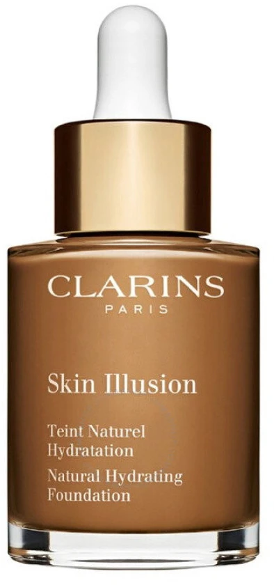 „Clarins“ „Skin Illusion“ spalvą koreguojantis skystas makiažo pagrindas, 118,5, natūralus šokoladas, SPF 15, 30 ml *Mėginamoji pakuotė