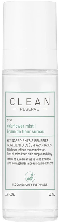 „Clean Reserve“ – drėkinamasis šeivamedžio žiedų purškiklis veidui, 50 ml