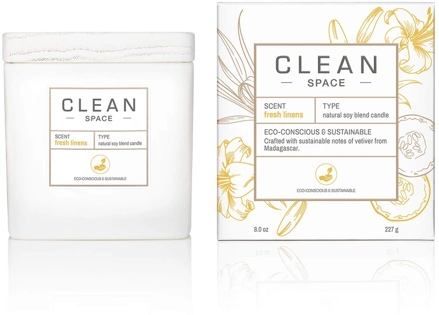 „Clean Space Fresh Linens“ kvapioji žvakė, 227 g