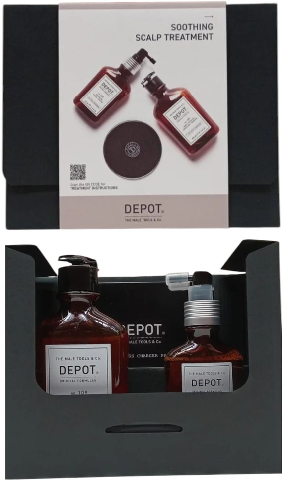 Vartotojų rinkinys G Depot: 200 plaukų procedūrų Nr. 209 raminamasis plaukų losjonas, 100 ml + 100 plaukų valymo priemonių Nr. 109 raminamasis plaukų šampūnas, 250 ml