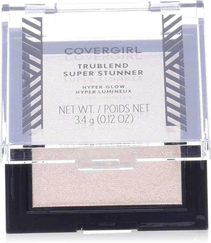 „Covergirl“, „Trublend Super Stunner“, šviesinamoji, kompaktiška skaistalų ir šviesinamųjų priemonių paletė, „Mėlyna Pearl“, 3,4 g