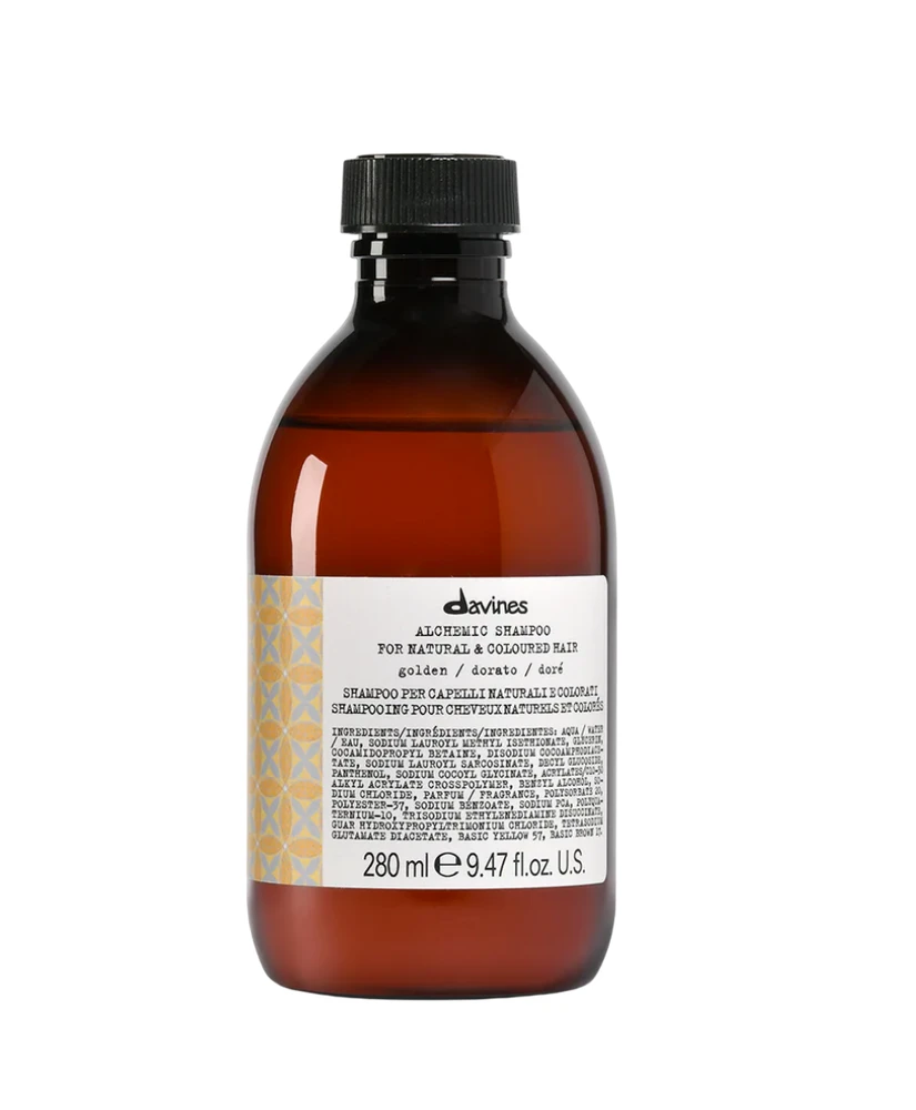 Davines ALCHEMIC Šampūnas Golden dažantis šampūnas medaus ir šiltų atspalvių plaukams, 280 ml