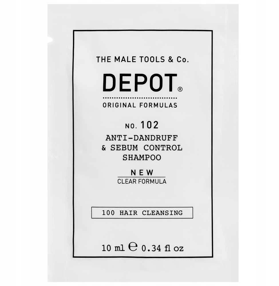 Depot, 100 Hair Cleansing No. 102 Clear Formula, Botanical Complex, Hair Šampūnas, Nuo pleiskanų - Sebum Control, 10 ml