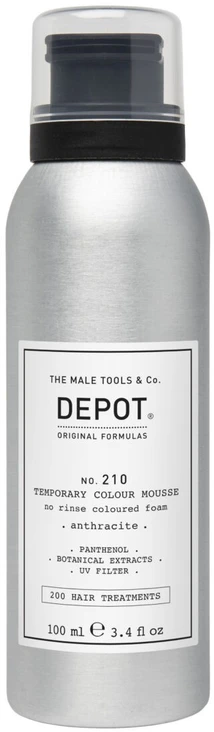 Depot 200 plaukų procedūros Nr. 210 Pantenolio plaukų dažai Nenuplaunamos putos Antracito spalvos, 100 ml