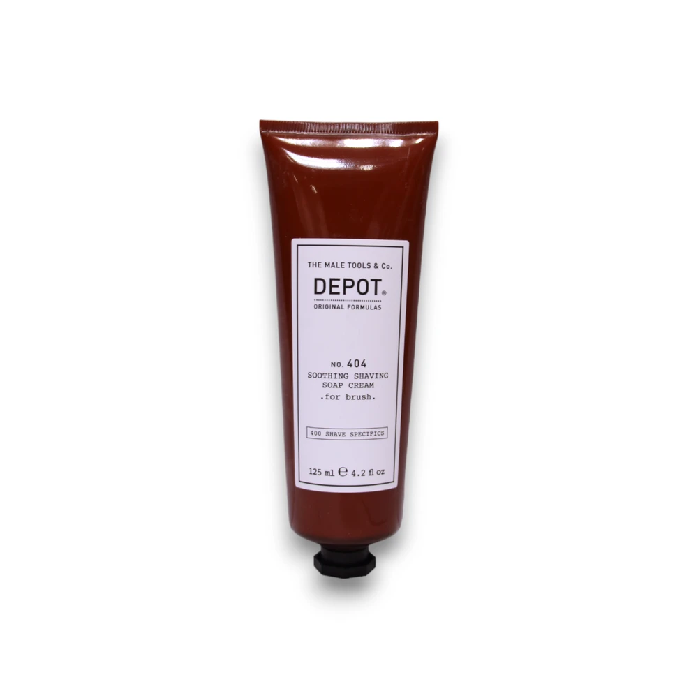 „Depot 400 Shave Specifications No. 404“ raminamasis skutimosi muilas su alantoinu „Kreminis“, 125 ml