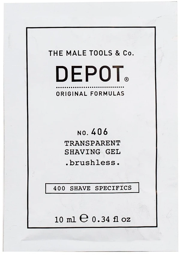 „Depot 400 Shave Specifications No. 406“ mentolio minkštinamasis ir gaivinantis skutimosi gelis, 10 ml