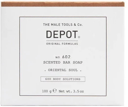 „Depot 600 Body Solutions No. 602“ valomasis muilo gabalėlis su botaniniu kompleksu ir rytietišku sielos kvapu, 100 g