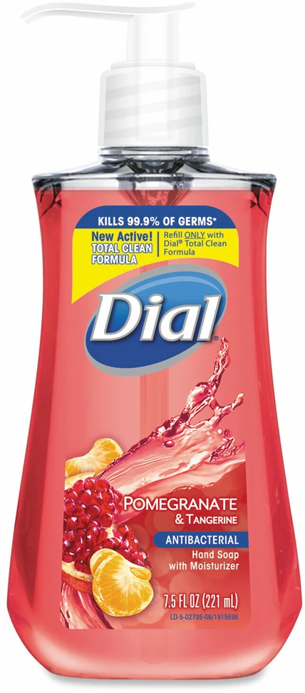 Dial, antibakterinis, granatų ir mandarinų skonio skystas muilas rankoms, 221 ml