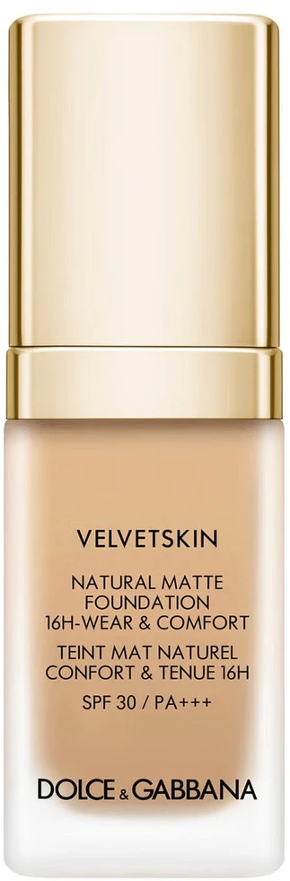 Dolce&Gabbana Dolce & Gabbana, Velvetskin, matinis skystas makiažo pagrindas, 390, SPF 30, 30 ml