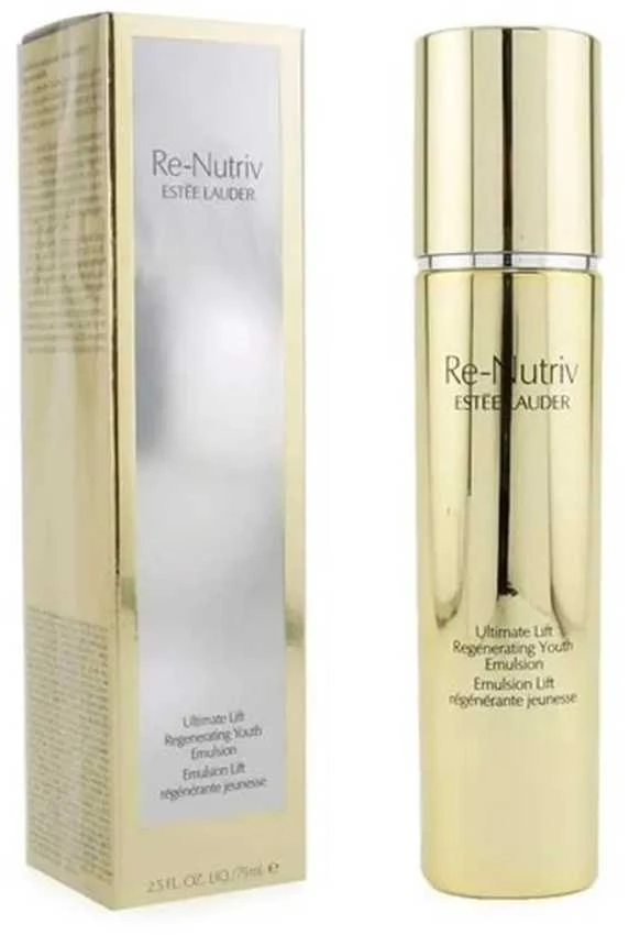 „Estee Lauder Re-Nutriv“ – „Ultimate Lift Regenerating Youth Himalajų gencijonų ekstrakto drėkinamoji ir spindinti emulsija veidui ryte ir naktį, 75 ml