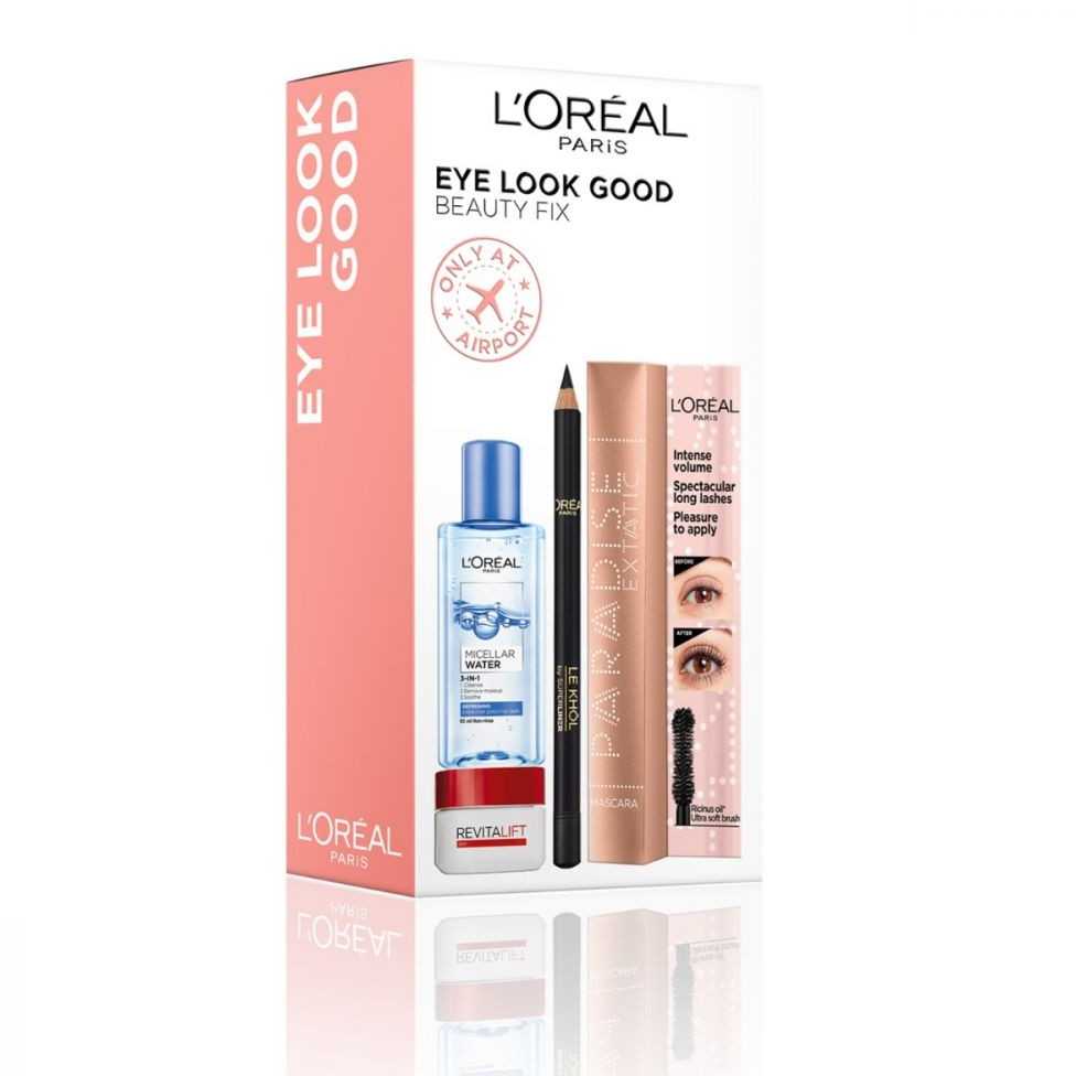 „Eye Look Good“ grožio rinkinys „L'Oreal Paris“: „L'Oreal Paris“, valomasis, micelinis vanduo, visiems odos tipams, 95 ml + „Paradise Extat“