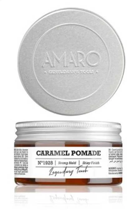 Farmavita Amaro Caramel Pomade Strong Hold Nº1928 Shiny Finish stiprios fiksacijos blizgi pomada 100ml