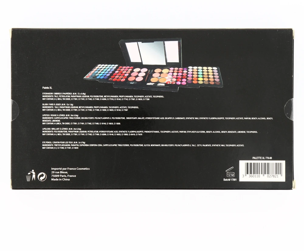 France Cosmetics, France Cosmetics, Veido paletė, 72 + 12 + 24 + 24 + 2 vnt., 67 g