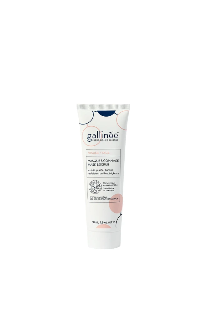 Gallinee Microbiome Skincare valomoji šveitimo kaukė veidui, 50 ml