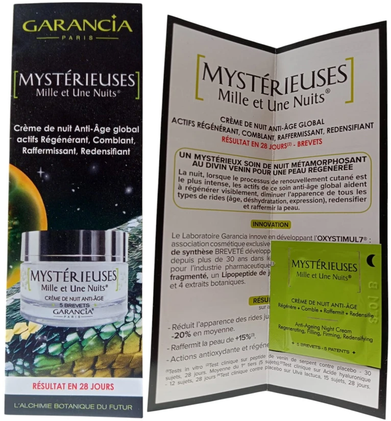 Garancia Garantija, Mysterieuses Mille et Une Nuits, Anti-Ageing, Night, Kremas, Veidui, 1 ml *Mėginys