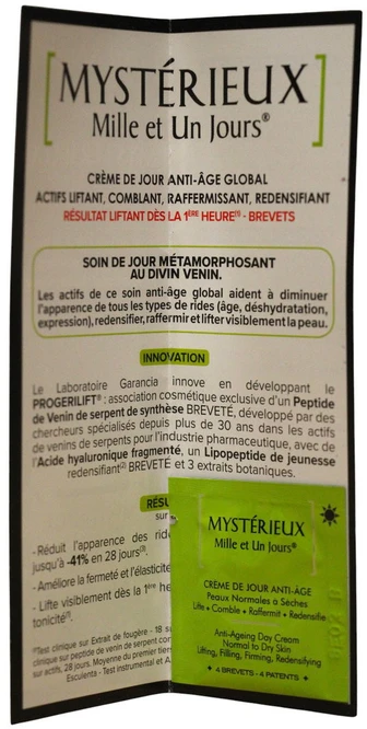 Garancia, Mysterieux Mille et Un Jours, Anti-Ageing, Day, Kreminis, For Face, 1 ml *Sample