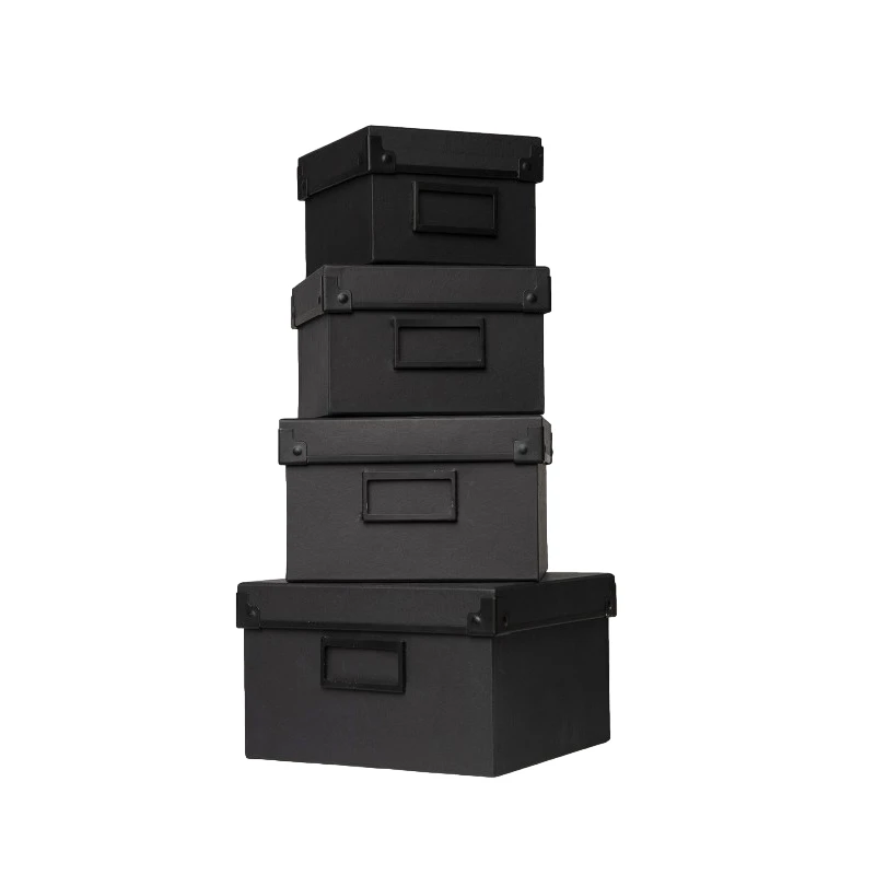 Gift Boxes Set Depot: DEPOT, GWP Cardboard Box, Juodas, 13 x 13 x 9 cm + DEPOT, GWP Cardboard Box, Juodas, 15.5 x 15.5 x 10 cm + D