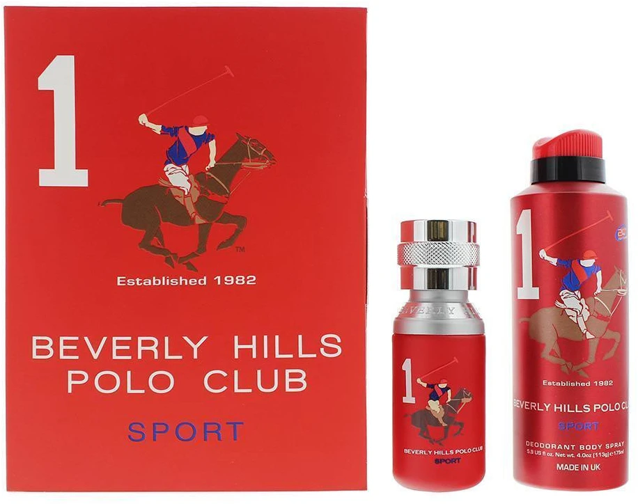 Gift Set Beverly Hills Polo Club: 1982 - Sport 1 Eau De Toilette For Men, 50 ml + 1982 - Sport 1 Anti-Perspirant Dezodorantas Purškiklis For Men, 175 ml