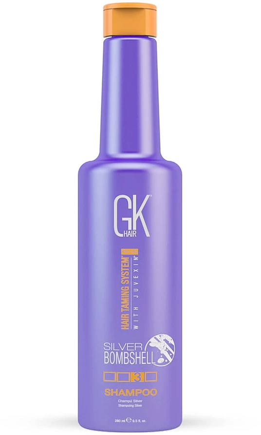 GK hair Global Keratin Sidabrinis Bombshell Hair Šampūnas For Neutralisation Of Geltona Tones, 280 ml