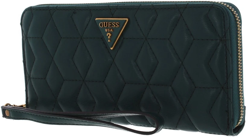 „Guess Elenia“ tekstilinė piniginė, SLG, didelė užtrauktuko detalė, miško spalvos, moterims
