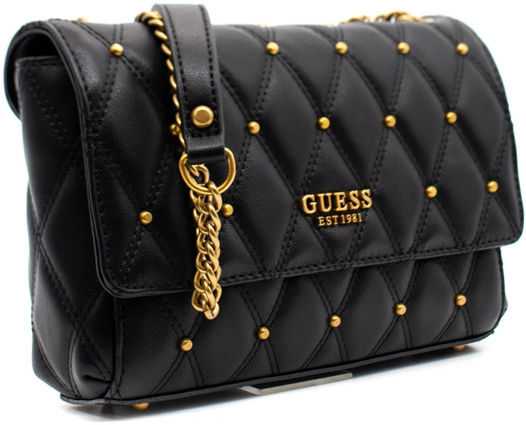 Guess, Triana, Tekstilinė rankinė per petį, Juodas, HWQS8553210BLA, 26 x 16 x 9 cm, Moterims