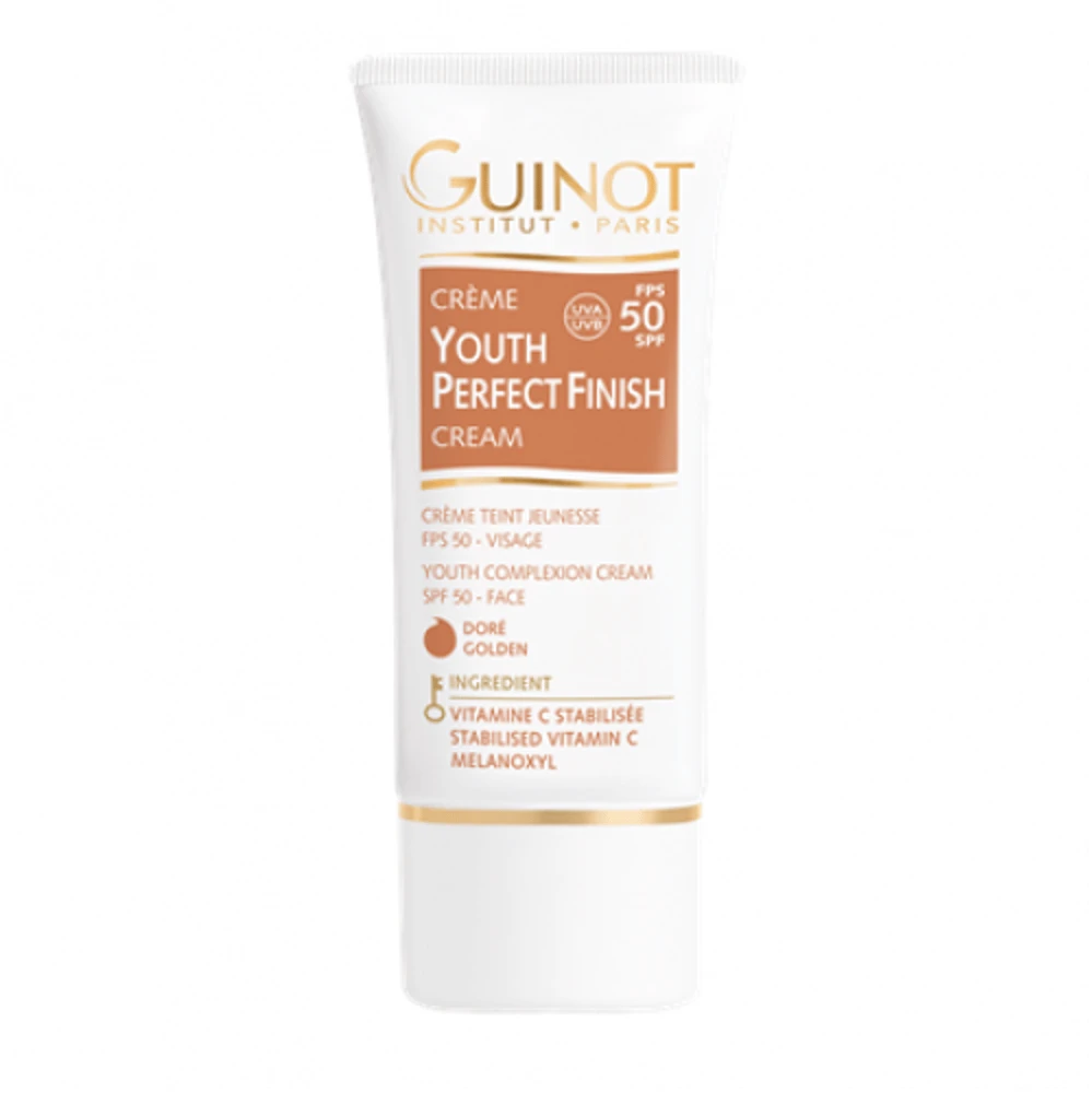 GUINOT Youth Perfect Finish Kreminis Golden - jauninamasis veido kremas su atspalviu SPF50, auksinio atspalvio 30ml