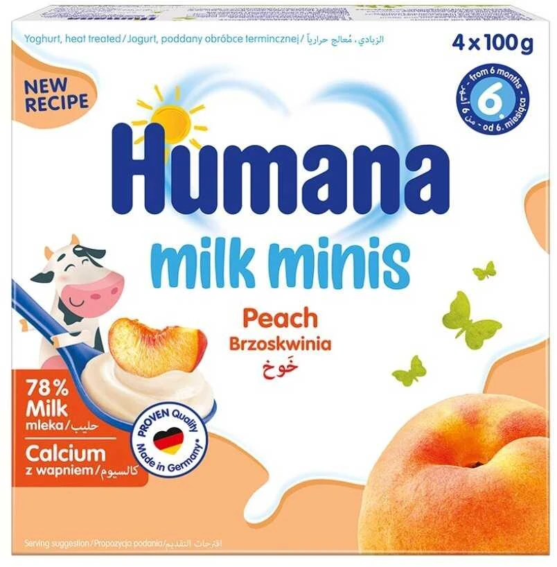 Humana Milk Minis jogurtinis desertas su persikais 6m+ 400g