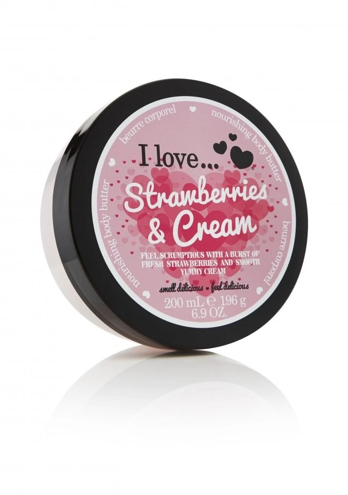 „I Love Originals“ drėkinamasis braškių ir kreminio kūno sviestas, 200 ml