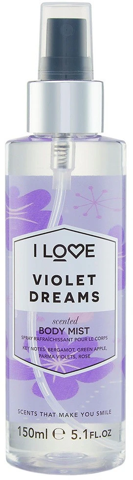 I Love Signature Collection veganiškas purškiklis „Violet Dreams“ visam kūnui, 165 ml