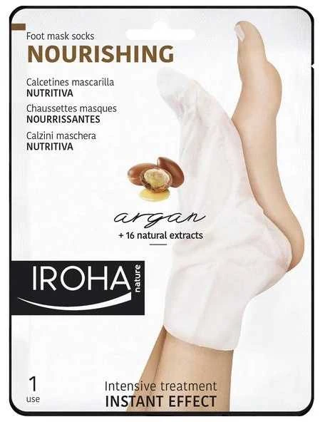 Profesionali kaukė pėdoms Iroha Professional Foot Socks Mask Argan & Macadamia su argano ir makadamijos aliejais, 1 pora