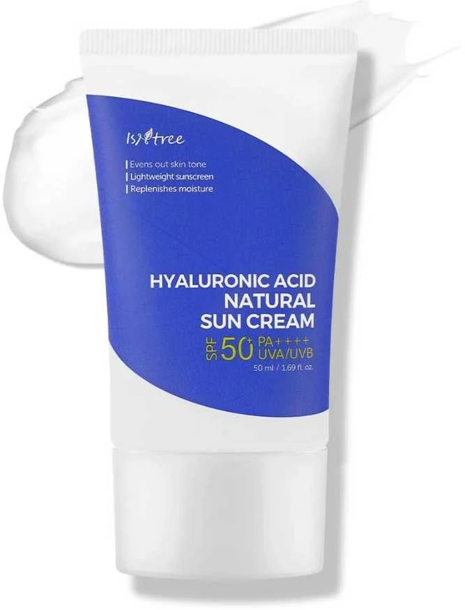 Isntree Hyaluronic Acid Natural Sun Kreminis SPF50+ veido kremas nuo saulės, 50 ml