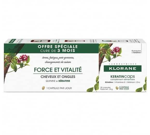 Klorane KeratinCaps Strength and Vitality 3x30 Capsules