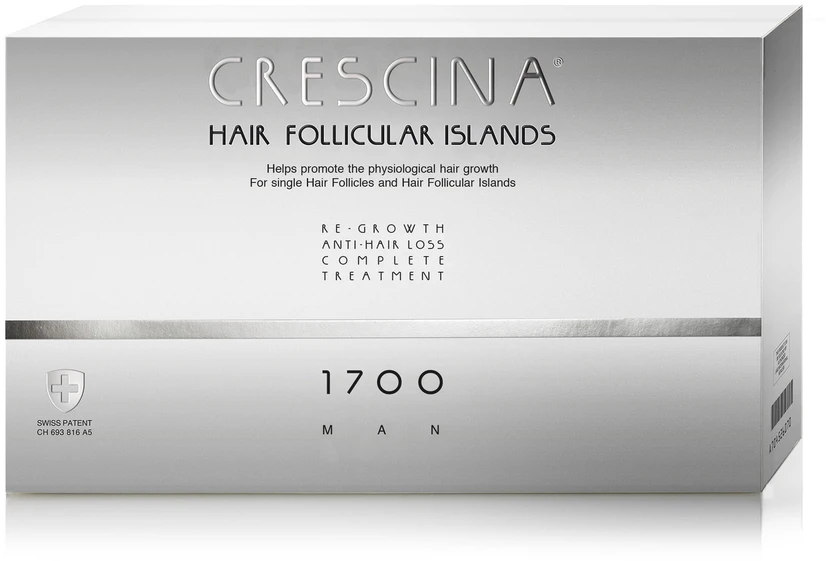 Labo Crescina Follicular Islands 1700 For Growth Stimulation Ampoules Treatment Serum For Scalp For Men, 20 vnt.