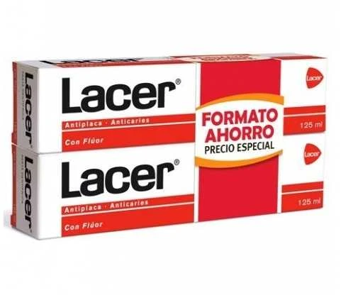 "Lacer" dantų pasta "Antiplaque Anticaries" 2x125ml